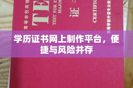 盈江学历证书网上制作平台，便捷与风险并存