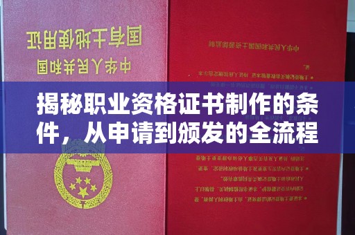 盈江揭秘职业资格证书制作的条件，从申请到颁发的全流程解析