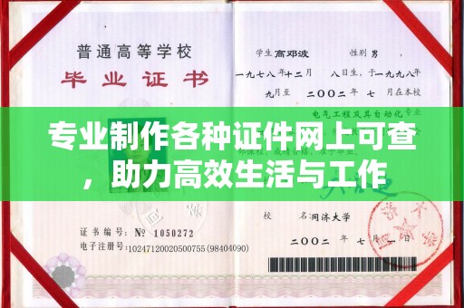 盈江专业制作各种证件网上可查，助力高效生活与工作