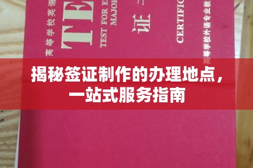 盈江揭秘签证制作的办理地点，一站式服务指南