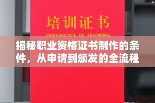 盈江揭秘职业资格证书制作的条件，从申请到颁发的全流程解析