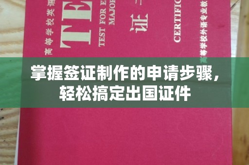 盈江掌握签证制作的申请步骤，轻松搞定出国证件