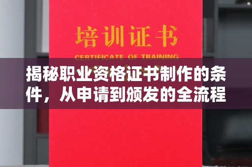 盈江揭秘职业资格证书制作的条件，从申请到颁发的全流程解析