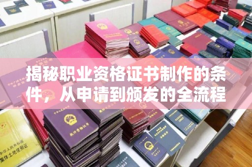 盈江揭秘职业资格证书制作的条件，从申请到颁发的全流程解析